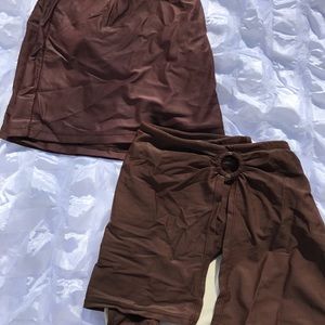 Swim skirt bottoms 2 brown sz 20